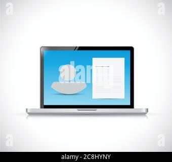 Applying for a job online. illustration design over a white background Stock Vector