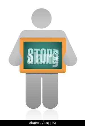 Stop racism sign illustration design over a white background Stock Vector