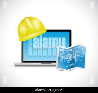 Construction business illustration design over a white background Stock Vector
