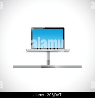 Laptop connection illustration design over a white background Stock Vector