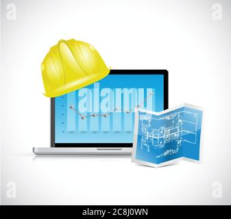 Construction business illustration design over a white background Stock Vector