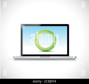 Laptop cycle illustration design over a white background Stock Vector