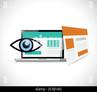Internet access under review illustration design over a white background Stock Vector
