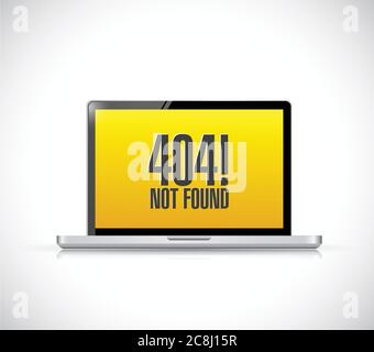 404 not found message on a computer. illustration design over a white background Stock Vector