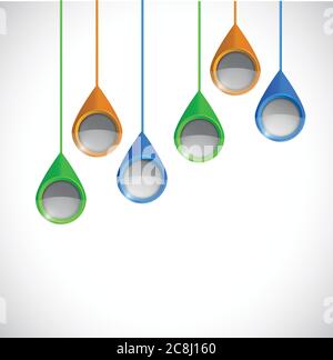 Hanging location pointers illustration design over a white background Stock Vector