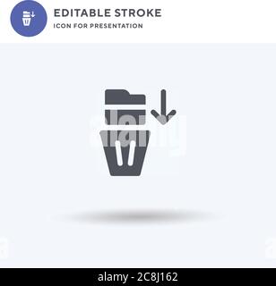 Send To Trash icon vector, filled flat sign, solid pictogram isolated on white, logo illustration. Send To Trash icon for presentation. Stock Vector