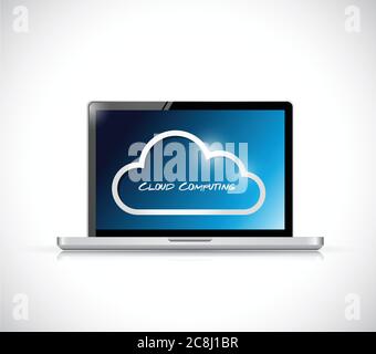 Cloud computing illustration design over a white background Stock Vector