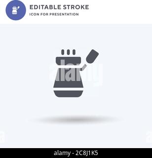 Turkish Cezve icon vector, filled flat sign, solid pictogram isolated on white, logo illustration. Turkish Cezve icon for presentation. Stock Vector