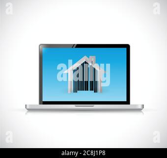 Real estate computer icon illustration design over a white background Stock Vector