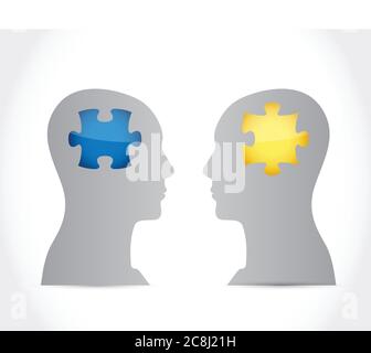 Puzzle head illustration design over a white background Stock Vector ...