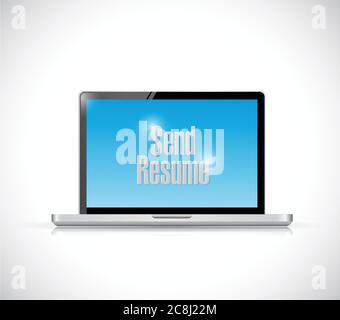 Send resume computer message illustration design over a white background Stock Vector