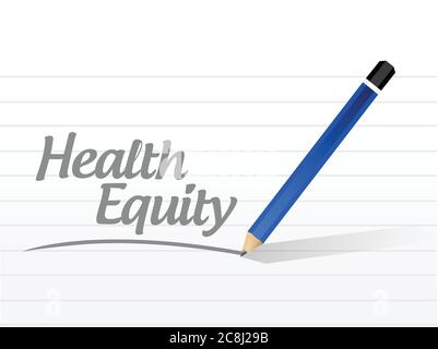 Health equity message illustration design over a white background Stock Vector