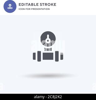 Manometer icon vector, filled flat sign, solid pictogram isolated on white, logo illustration. Manometer icon for presentation. Stock Vector