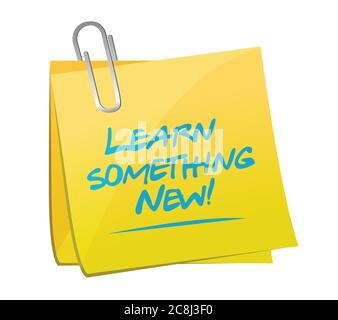 Learn something news memo post illustration design over a white background Stock Vector