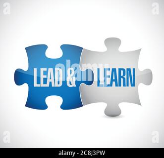 Lead and learn illustration design over a white background Stock Vector