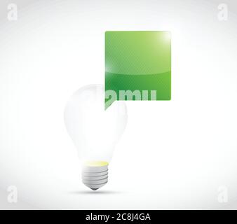 Light bulb and message bubble illustration design over a white background Stock Vector