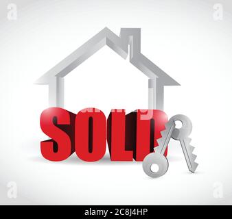 Sold home concept illustration design over a white background Stock Vector