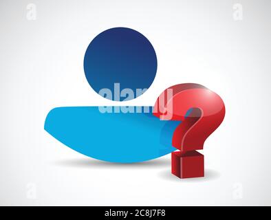 People and question mark. illustration design over a white background Stock Vector