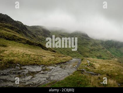 Rocky landscape of Snowdonia mountains, Wales, UK Stock Photo
