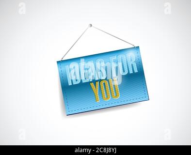 Ideas for you hanging banner illustration design over a white background Stock Vector