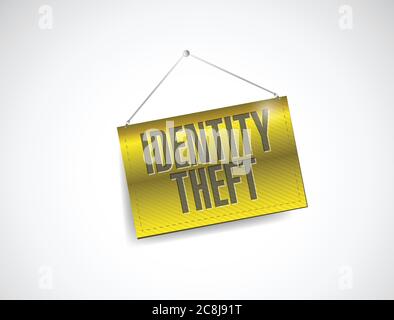 Identity theft hanging banner illustration design over a white background Stock Vector