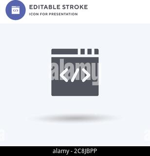 Html icon vector, filled flat sign, solid pictogram isolated on white, logo illustration. Html icon for presentation. Stock Vector