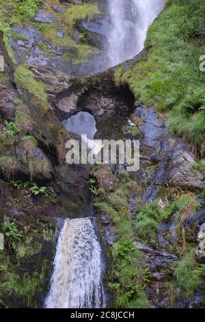 Pistyll Rhaeadr waterfall in Powys, Wales Stock Photo