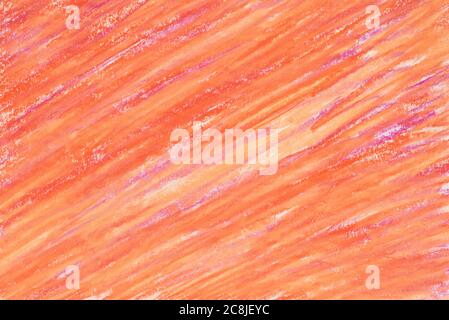 orange color pastel crayon background texture Stock Photo
