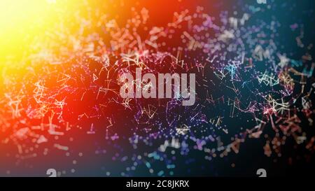 Futuristic polygonal background. Triangular. Wallpaper. Abstract polygonal space low poly dark background with connecting dots and lines. Connection s Stock Photo