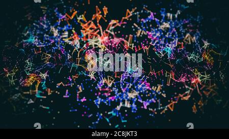 Connection structure. Big data visualization. Futuristic shape. Computer generated abstract background Stock Photo