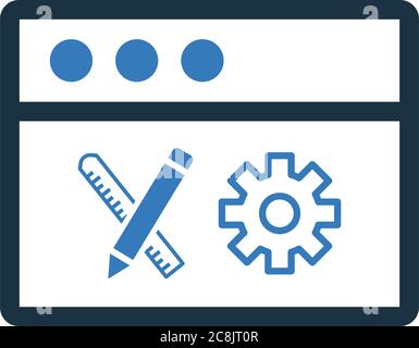 Design And Development Icon. Perfect use for print media, web, stock images, commercial use or any kind of design project. Stock Vector