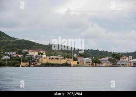 Christiansted, St. Croix, VI-October 19,2019: View into Fort Christiansvaern on the foreshore in St. Croix in the USVI Stock Photo