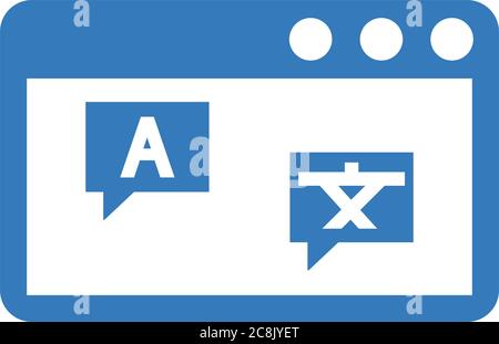 Language translation icon. Perfect use for print media, web, stock images, commercial use or any kind of design project. Stock Vector