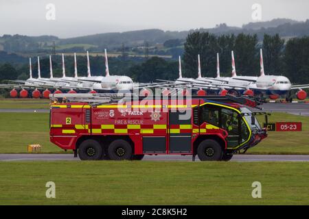 Airport fire truck British Airports Authority Stock Photo - Alamy
