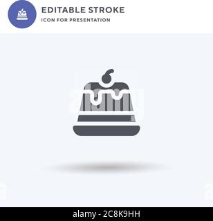 Pudding icon vector, filled flat sign, solid pictogram isolated on white, logo illustration. Pudding icon for presentation. Stock Vector