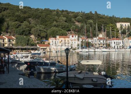 Ithaca in Greece: the pretty vlllage and harbour of Kioni Stock Photo