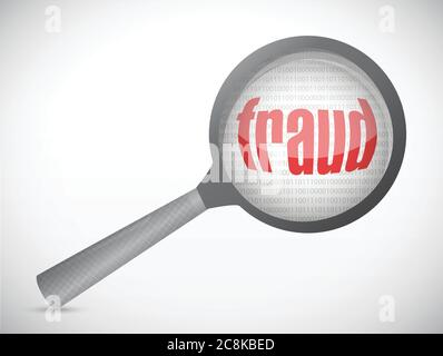 Fraud under search. concept illustration design over white Stock Vector