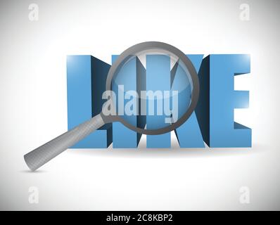 Magnify social media like illustration design over white Stock Vector