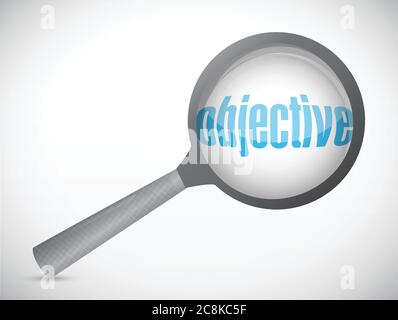 Objective under search. concept illustration design over white Stock Vector