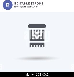 Prayer Mat icon vector, filled flat sign, solid pictogram isolated on white, logo illustration. Prayer Mat icon for presentation. Stock Vector