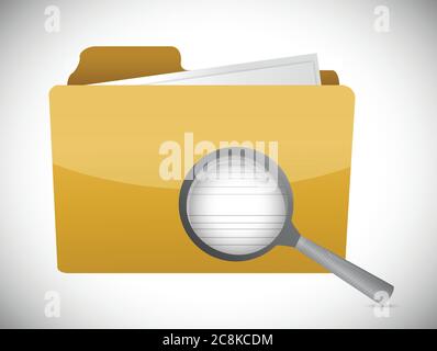 Message folder review illustration design over a white background Stock Vector