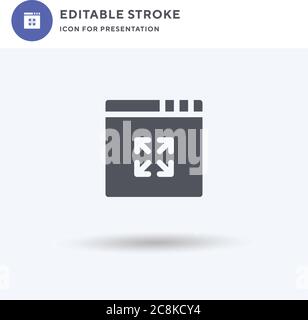 Expand icon vector, filled flat sign, solid pictogram isolated on white, logo illustration. Expand icon for presentation. Stock Vector