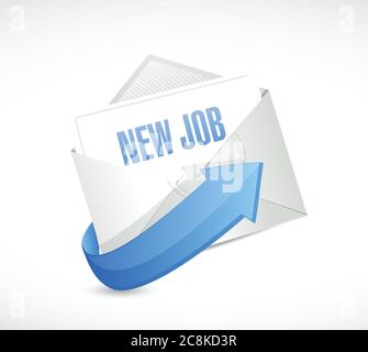 New job email envelope illustration design over a white background Stock Vector