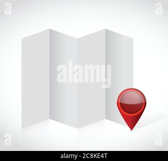 Blank map and pointer illustration design over a white background Stock Vector