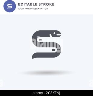 Eel icon vector, filled flat sign, solid pictogram isolated on white, logo illustration. Eel icon for presentation. Stock Vector