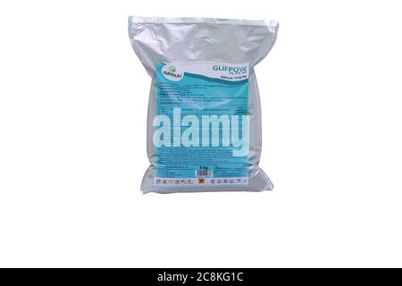 Moldova, Tiraspol - May 14, 2019: Plant protection product - Glifpow. Isolate on a white background.