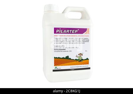 Moldova, Tiraspol - May 14, 2019: Plant protection product - Pilartep. Isolate on a white background.