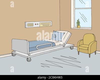 Hospital ward graphic black white interior sketch illustration vector Stock  Vector Image & Art - Alamy