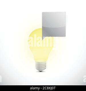 Light bulb and message bubble illustration design over a white background Stock Vector
