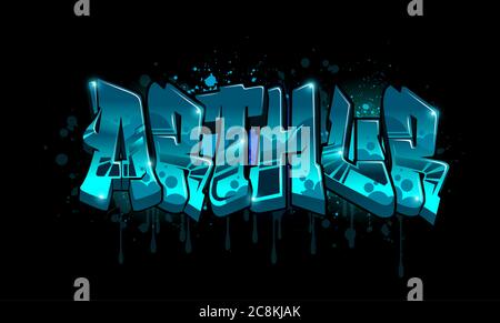 A cool Graffiti styled Name design.   Legible letters for all ages. Stock Photo